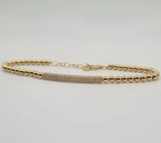 Bracelet Bracelet or jaune serti d’une barrette de diamants 58 Facettes
