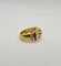 Bague 50 Bague or jaune sertie d’émeraude, diamants et rubis 58 Facettes
