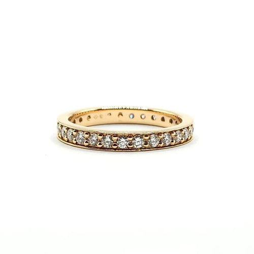Bague 52 Alliance or rose sertie de diamants 58 Facettes