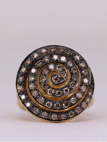 Bague 54 Bague escargot Or jaune Diamant 58 Facettes 1954