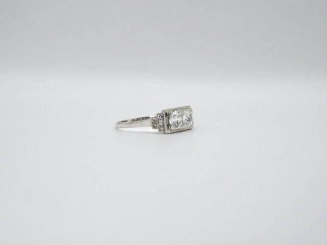 Bague 57 Bague Art Déco Platine Diamants 58 Facettes 4530