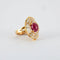 Bague 45 Bague - Rubis cabochon en or jaune 18k et diamants 58 Facettes ALGU21