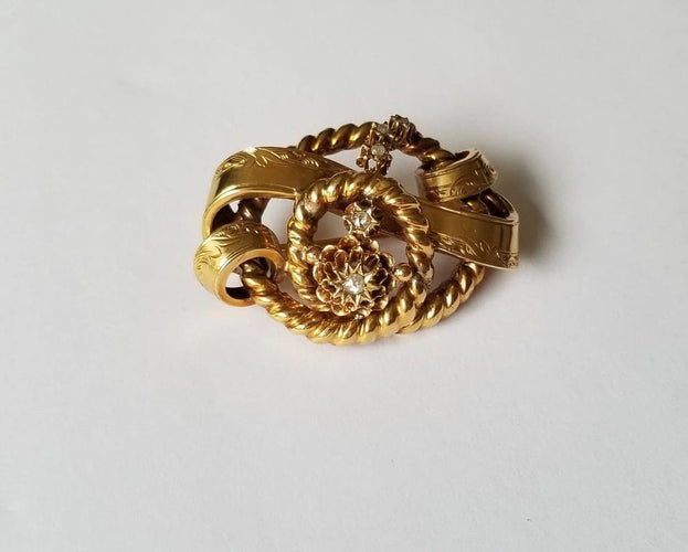 Broche Broche époque Napoléon III Or jaune Diamants 58 Facettes