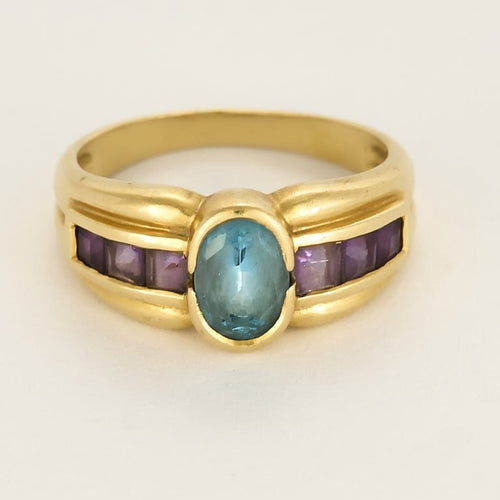 Bague 52.5 Bague en or jaune, topaze et améthyste 58 Facettes CHAL1442X2