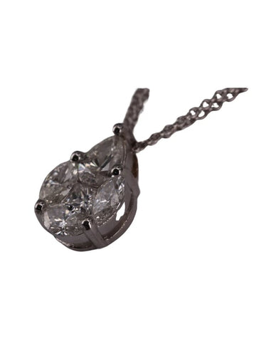 Pendentif Pendentif illusion diamants poires or blanc 58 Facettes 3319