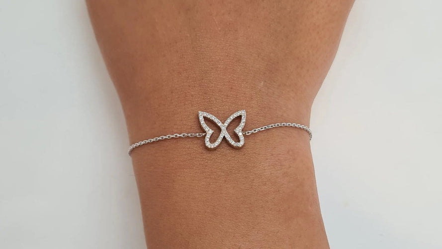 Bracelet Bracelet papillon en Or blanc & diamants 58 Facettes