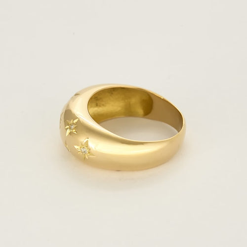 Bague 57 Bague jonc en or jaune et diamants 58 Facettes SENS2452X6