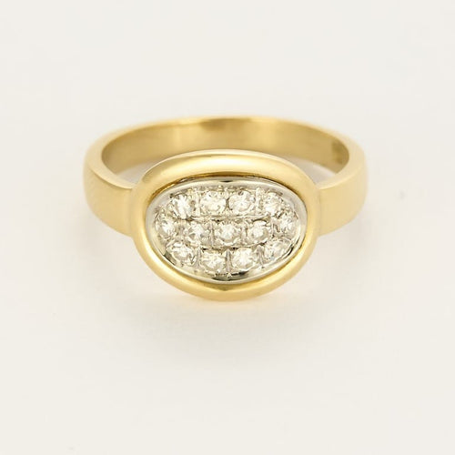 Bague 52.5 Bague en or jaune et or gris, diamants 58 Facettes VAN0760X2