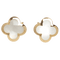 Boucles d'oreilles Van Cleef & Arpels Pure Alhambra - Boucles d’oreilles en or jaune et nacre 58 Facettes