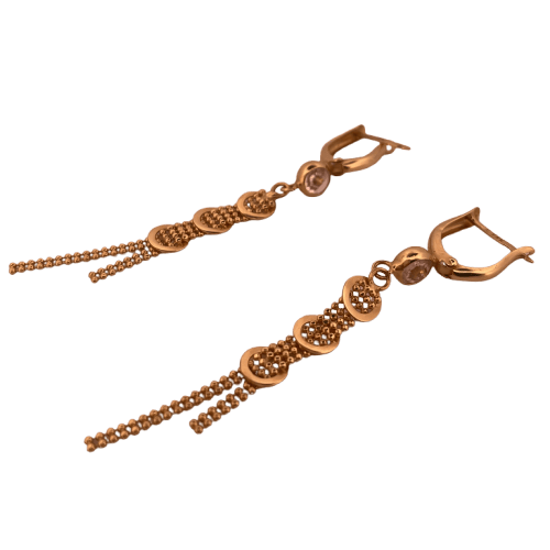 Boucles d'oreilles Boucles d’oreilles pendantes en or jaune 14 carats, 3,45 g 58 Facettes 250169