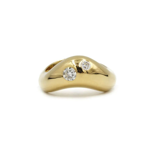 Bague 64 Bague en or jaune 750 sertie de 2 diamants 58 Facettes 220236R
