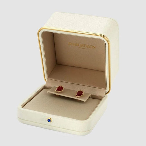 Boucles d'oreilles Boucheron - Boucles d’oreilles Serpent de Bohème motif S en or jaune 18k cornalines 58 Facettes B5