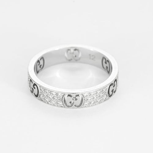 Bague 52 GUCCI - Icon  - Bague en or gris et diamants 58 Facettes ROD4447X3