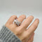 Bague 54 Bague étoile or blanc sertie de diamants 58 Facettes