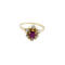 Bague 54 Bague Marguerite en or jaune 18 carats, diamants et rubis 58 Facettes 32293