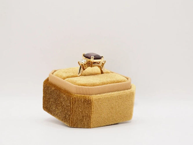 Bague 55 Bague or jaune, Grenat, Diamants 58 Facettes 4804