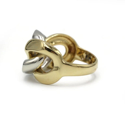 Bague 52 Bague maille gourmette en or bicolore 750 et diamants 58 Facettes 250198R