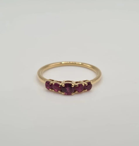Bague 51 Bague or jaune 18 carats sertie de rubis 58 Facettes