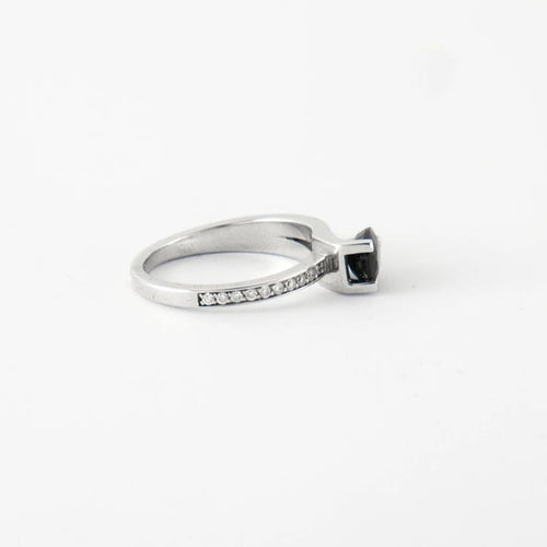Bague 51 Bague Or blanc Saphir Diamants 58 Facettes