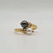 Bague 54 Bague or jaune perles de culture et diamants 58 Facettes