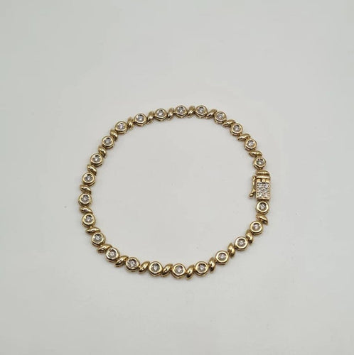 Bracelet Bracelet or jaune 18 carats serti de diamants naturels 58 Facettes
