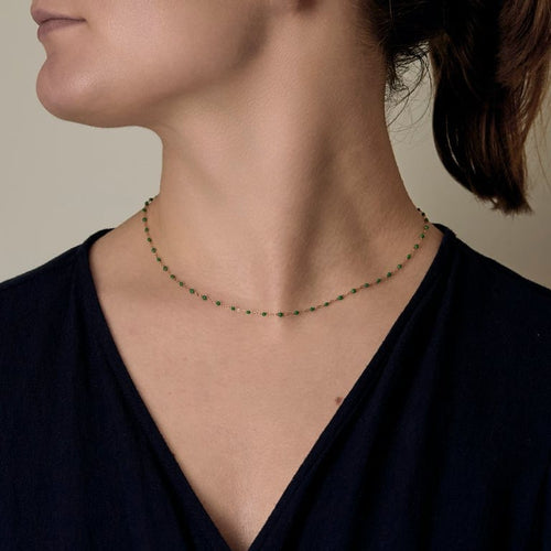 Collier GIGI Clozeau - Classique Gigi - Collier en or jaune et résine verte 58 Facettes BIA1306