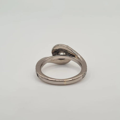 Bague 47 Bague or blanc diamants naturels 58 Facettes