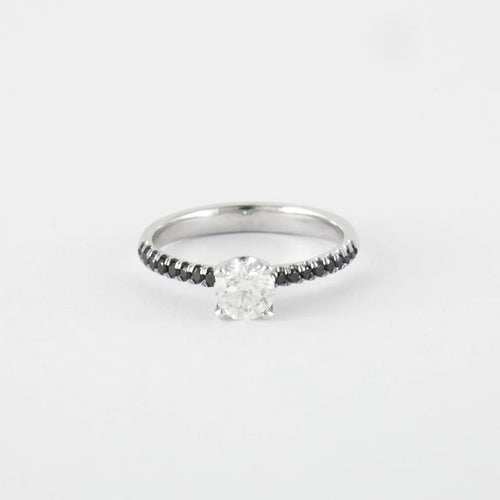 Bague 54 Bague diamants noirs et blanc 58 Facettes