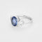 Bague 53 Bague - Saphir ovale env. 5 ct en or blanc 18k et diamants 58 Facettes LJ22-77