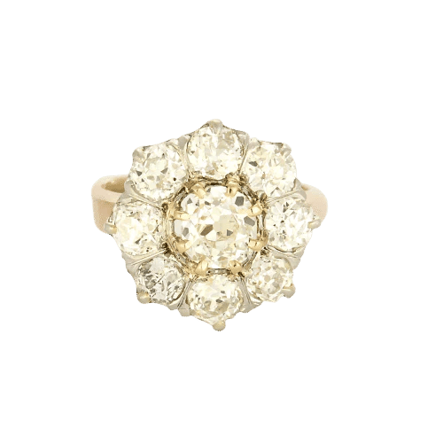 Bague 51 Bague Marguerite en or jaune 18k et diamants 58 Facettes LJ 25-301