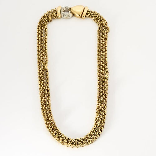 Collier Gio Caroli - Élégant collier en or jaune, or blanc et diamants 58 Facettes MONTG0135