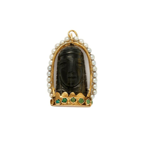 Pendentif Pendentif perles, émeraudes 58 Facettes