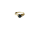 Bague 53 Bague godronnée en or jaune 18k saphir bleu et diamants 58 Facettes