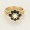 Bague 60.5 Bague "Fleur" en or jaune, saphir et diamants 58 Facettes LEN1849X2