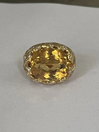 Bague 53 Bague ARFAN or jaune citrine diamants 58 Facettes 5723