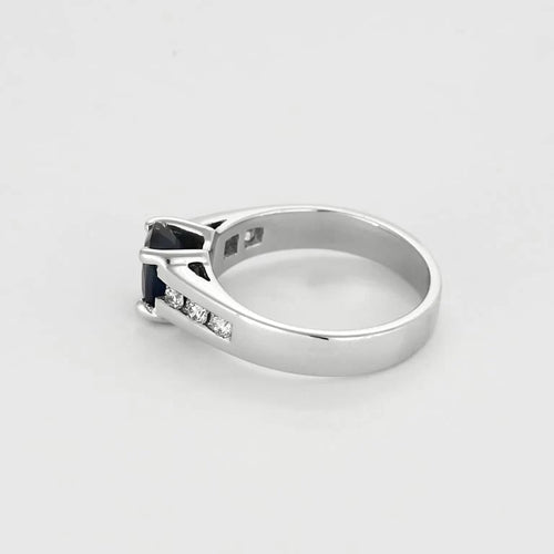 Bague 52 Bague en Or blanc 18k Saphir 58 Facettes DIE1709