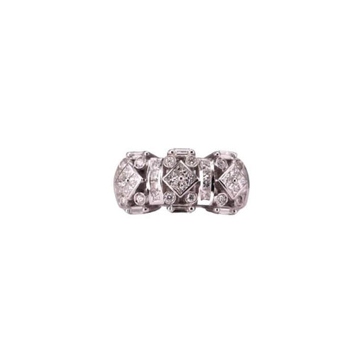 Bague 55.5 Bague Art Déco Or blanc et Diamants 58 Facettes RNG2508