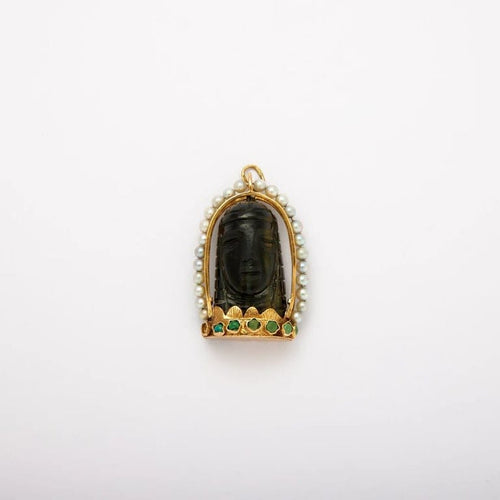 Pendentif Pendentif perles, émeraudes 58 Facettes