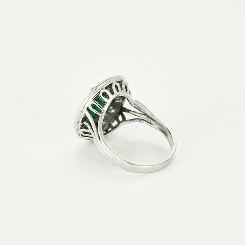 Bague 53.5 Bague or gris, émeraude et diamants 58 Facettes 58FC158