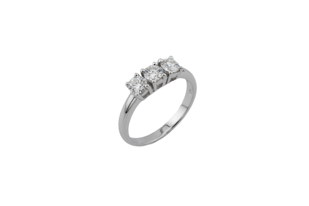 Bague Oro Bianco / 21 Trilogie - Bague en or blanc 18 ct et diamants 0,37 ct 58 Facettes anl925