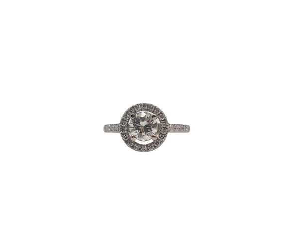 Bague 52 Bague or blanc palladié sertie de diamants naturels 58 Facettes
