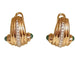 Boucles d'oreilles CLIPS OR JAUNE - 1 LIGNE DE DIAMANTS et 2 CABOCHONS d'EMERAUDES 58 Facettes R 1631 Maee