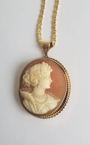 Collier Collier chaîne et pendentif camée en or jaune 18k 58 Facettes