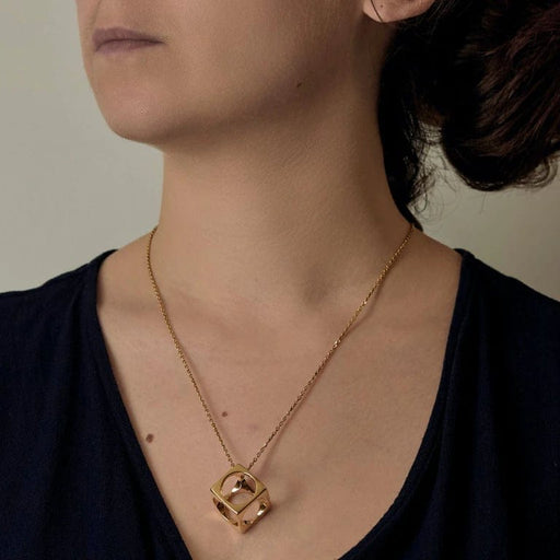 Pendentif Dinh Van Le Pavé - Pendentif grand modèle en or jaune 18K 58 Facettes 58FC128