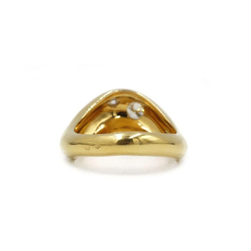 Bague 64 Bague en or jaune 750 sertie de 2 diamants 58 Facettes 220236R