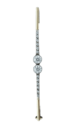 Broche Spilla barrette - Broche en or jaune 18K et diamants 58 Facettes
