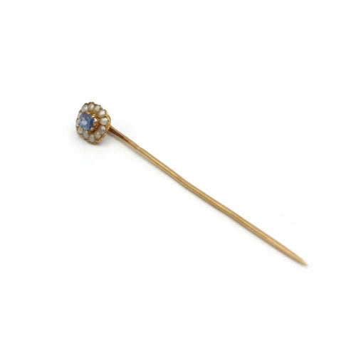 Broche Epingle À Cravate - Or, Perles et Saphir 58 Facettes 250296R