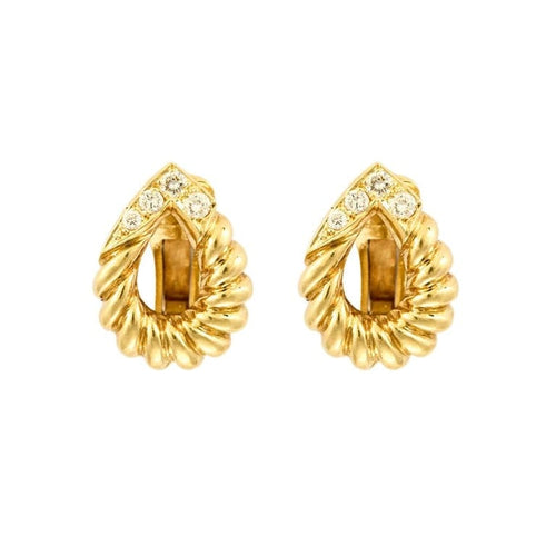 Boucles d'oreilles Boucles d'oreilles or jaune et diamants 58 Facettes FON1942