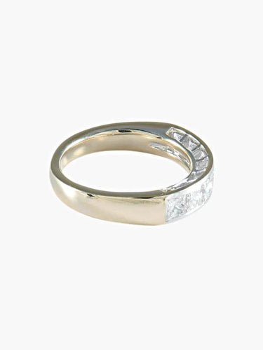 Bague 56 Alliance - Bague demi-tour en or blanc et diamants 58 Facettes 404 50039