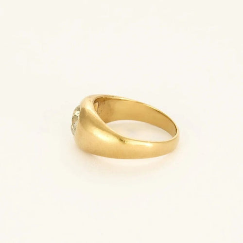 Bague 43 Bague chevalière en or jaune 18K avec diamant taille ancienne 58 Facettes 58FC146
